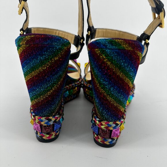 Louboutin Metallic Rainbow Spike Wedges - Size 40 - Picture 6 of 8